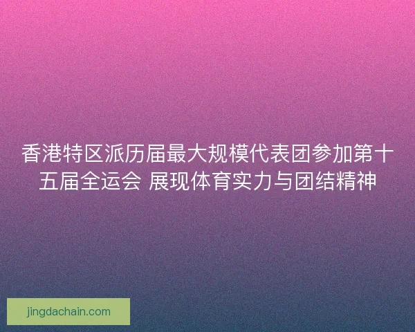 香港特区派历届最大规模代表团参加第十五届全运会 展现体育实力与团结精神 香港特区派历届最大规模代表团参加第十五届全运会 展现体育实力与团结精神
