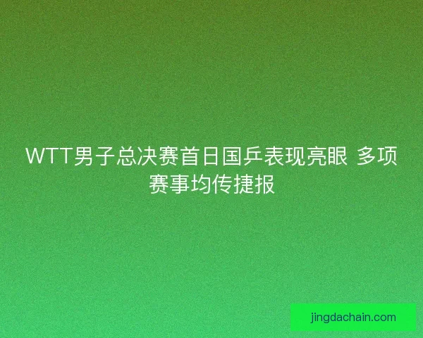 WTT男子总决赛首日国乒表现亮眼 多项赛事均传捷报 WTT男子总决赛首日国乒表现亮眼 多项赛事均传捷报